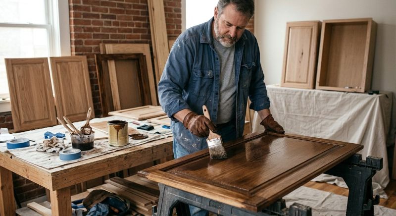 Wood Cabinet Staining in Terre Haute, IN