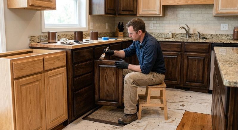 Wood Cabinet Staining in Kokomo, IN